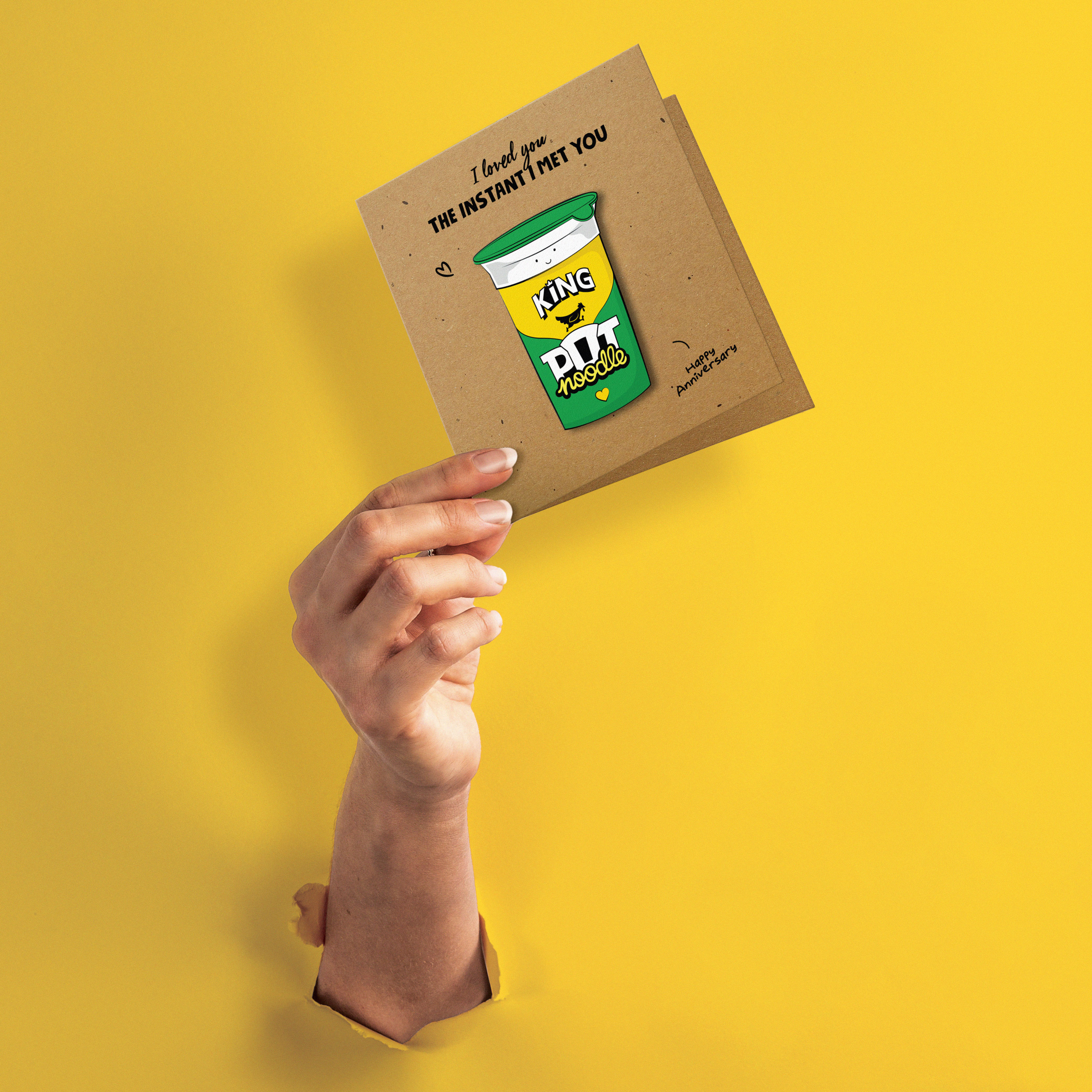 Above: A Tache card that’s bound to hit the tastebuds of Pot Noodle fans