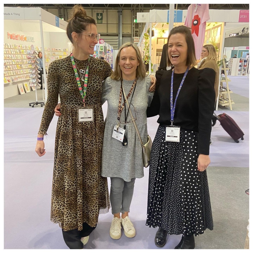 Above: There were miles of smiles at the show! Industry besties (left-right) Bex Hassett (Bexy Boo), Rosie Harrison (Rosie Made a Thing) and Marina Brooks (Marina B) has a great show both businesswise and personally