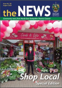 Above: Cover star – making the news in the local council magazine when the Dronfield store opened