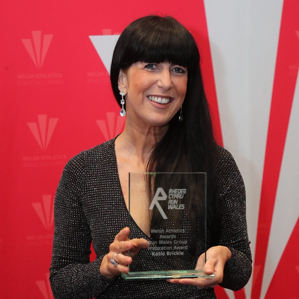 Above: Running recognition – Run Wales honoured Katie with its Inspiration Award