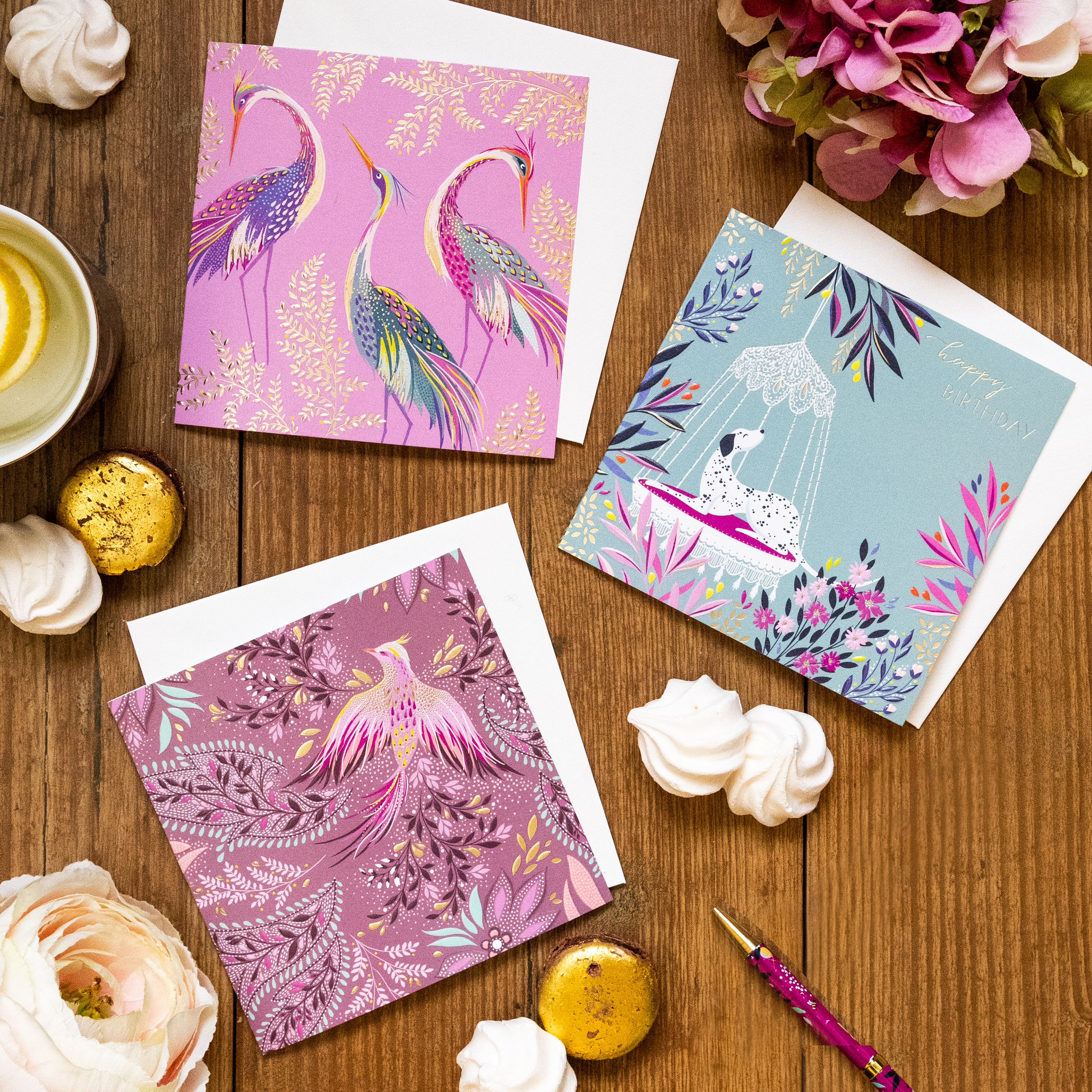 Above: Colourful Sara Miller London cards from The Art File