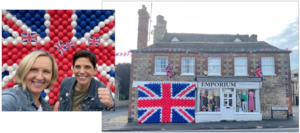 Above: Thumbs up – Aga Marsden (left) and shop manager Vicky Packford made a big effort at Highworth Emporium