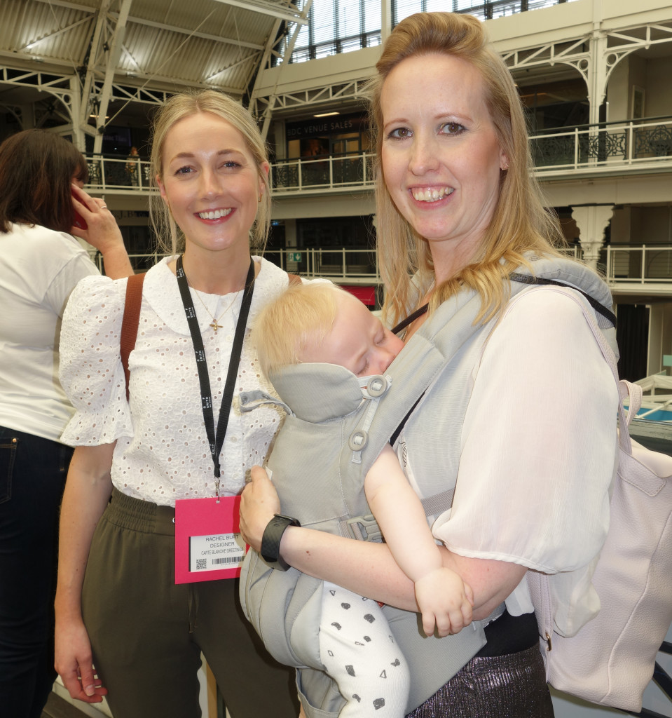 Above: Little Rupert was chilled out with Hotchpotch’s Rachel Burt (left) and Anna Price