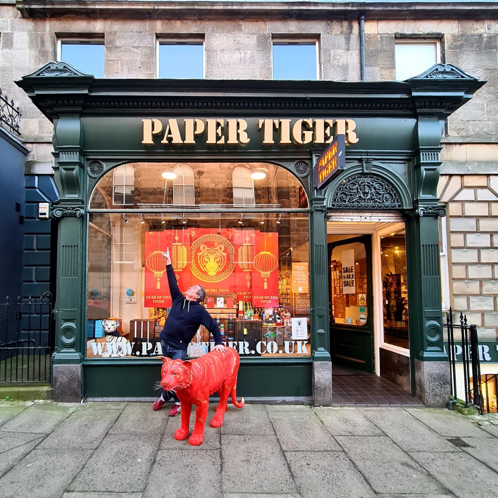 Above: Michael Apter outside one of his Paper Tiger shops