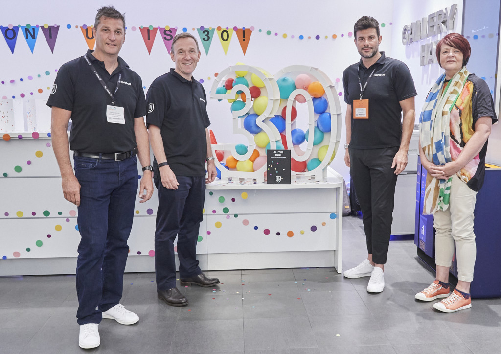 Above: The Fedrigoni team marking the UK company’s 30th birthday