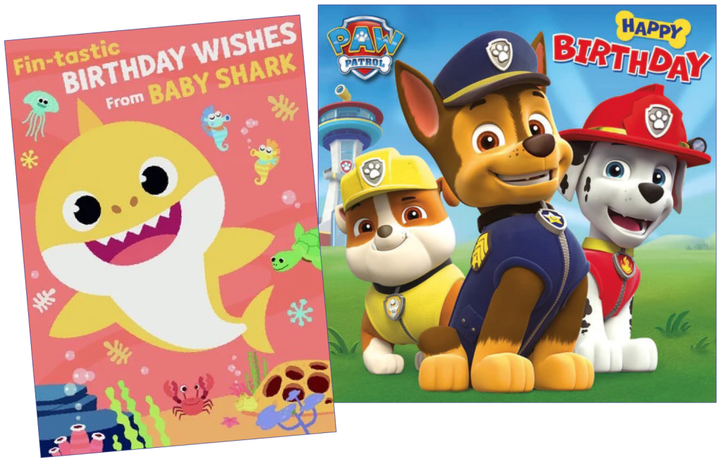 Above: Top brands – Danilo offers Baby Shark and Paw Patrol
