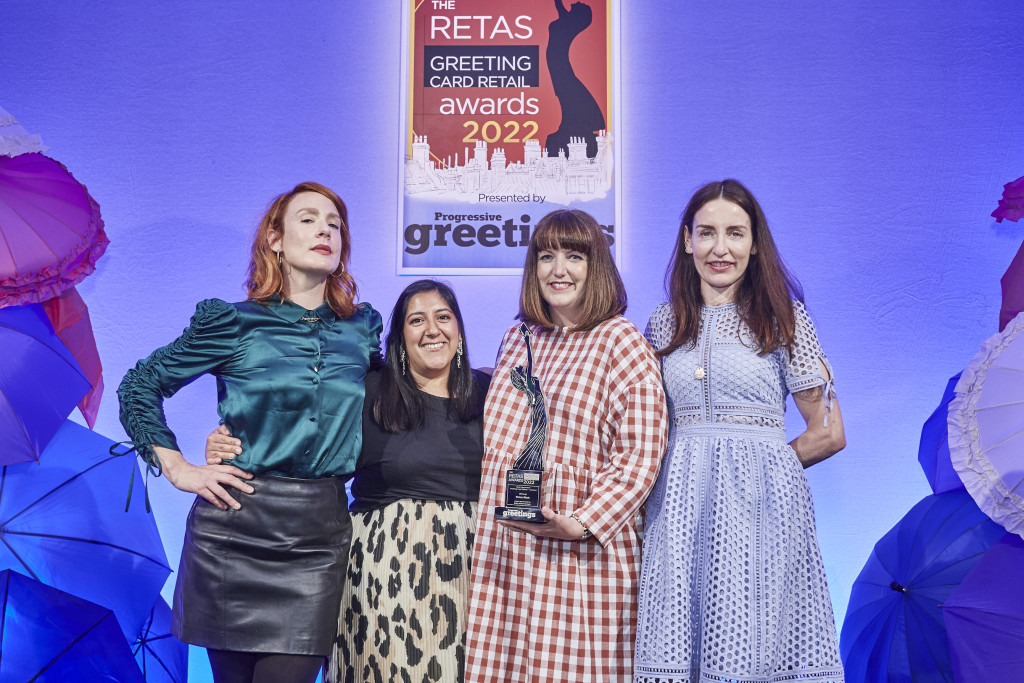Above: A win, win for Penny Black, directors Jo and Natalie Marwaha with their recent The Retas award for Best Independent Retailer Of Greeting Cards – Scotland