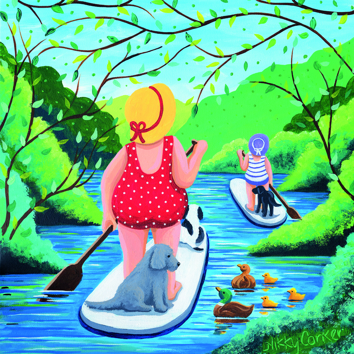 Above: Wild swimming, paddle-boarding and a tranquil scene from Eco-Friendly Card Co’s diverse range