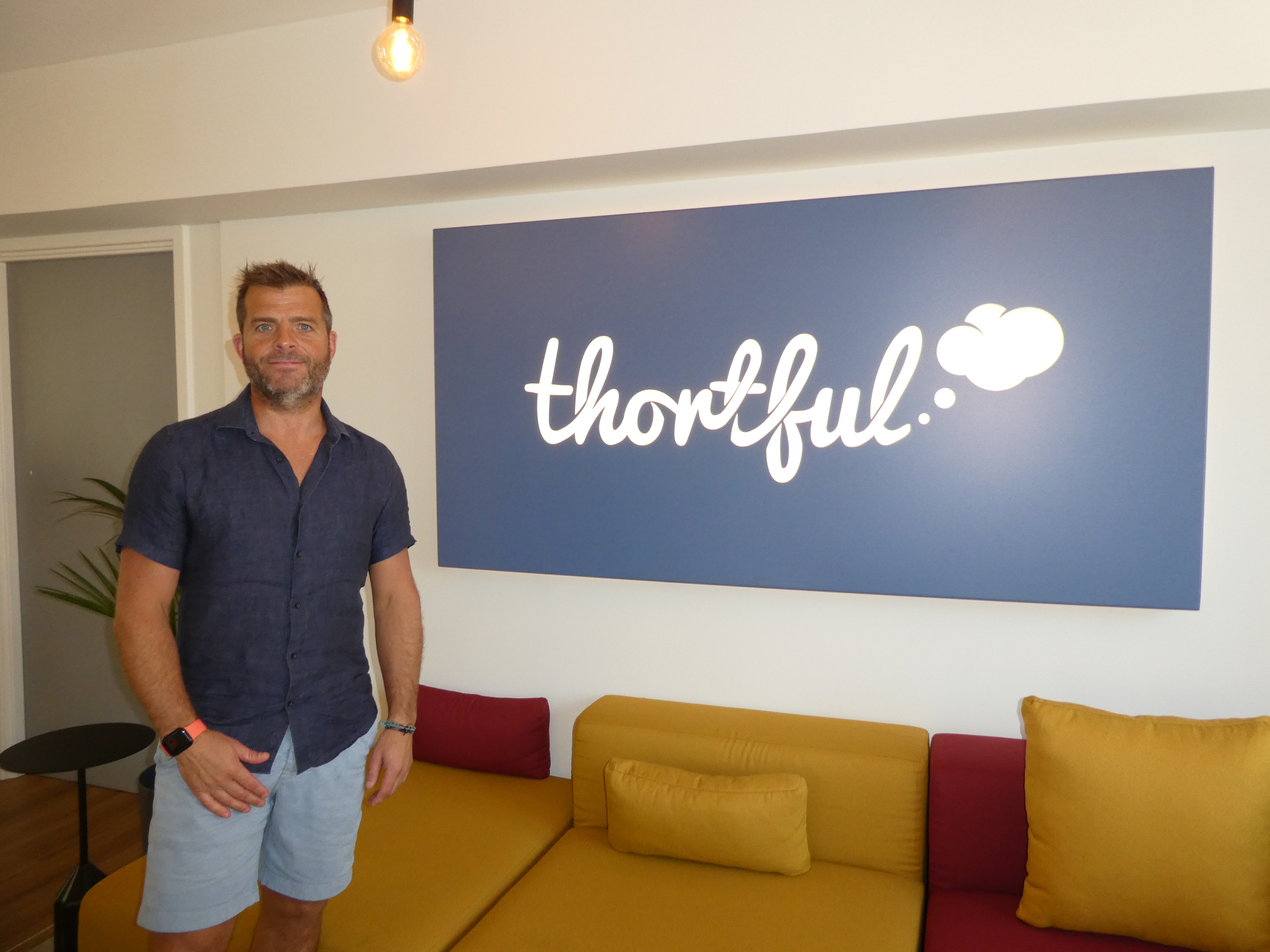 Above: Thortful’s founder Andy Pearce in the company’s HQ in London’s Westminster