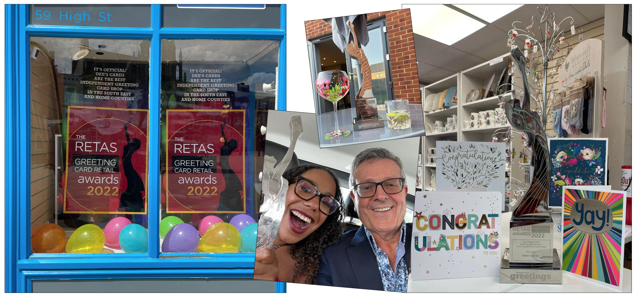 Above: Poster art – Hannah and Paul celebrate with a window display and Facebook posts