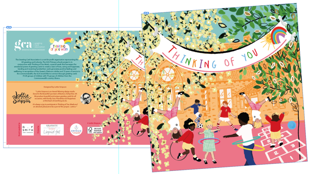 Above: The special card design from Lottie Simpson that forms part of the GCA Schools Project