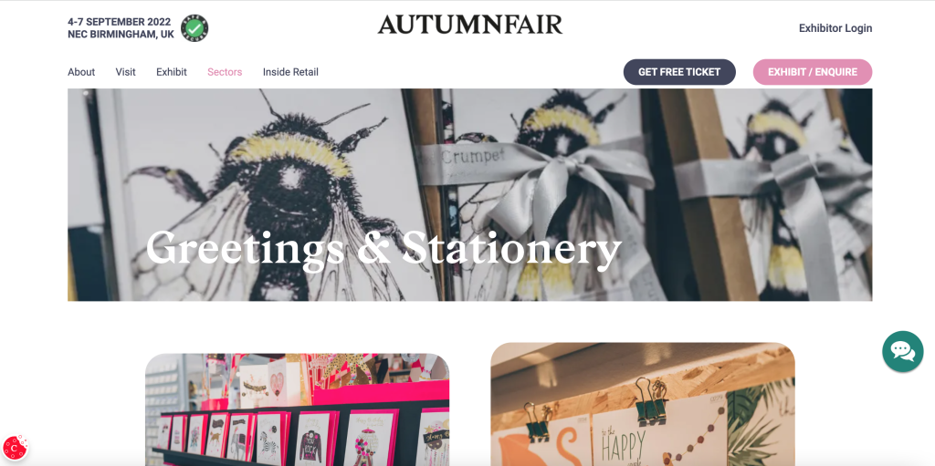 Above: Check out the Autumn Fair website for the greetings exhibitors