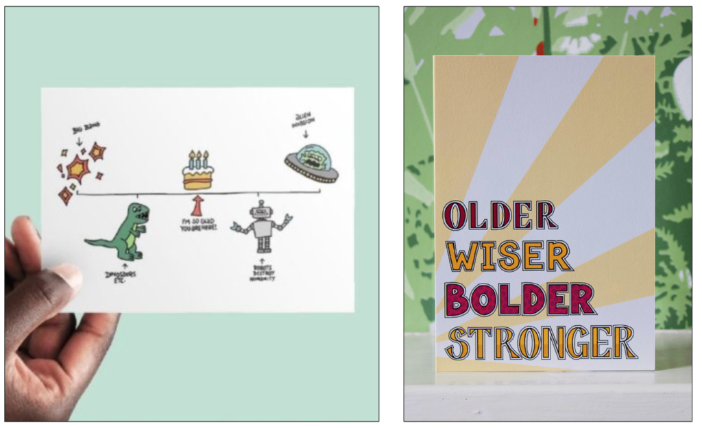Above: Out Of The Box and Danger Doodles have designs available on the Better Birthdays! Site