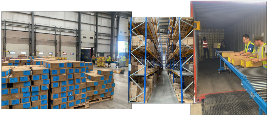 Above: Packed racks and busy warehouse staff at Ling and GBCC