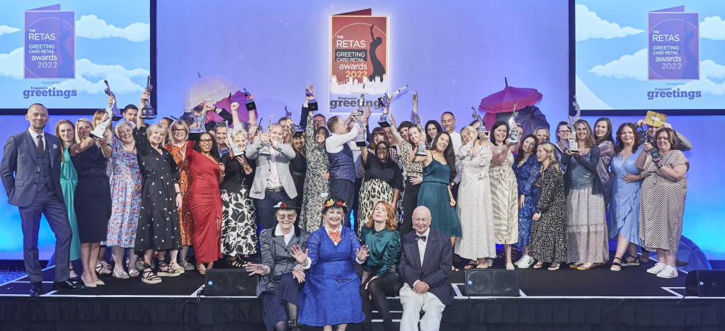 Above: All The Retas’ winners on stage with host Sara Barron and PG team at the front