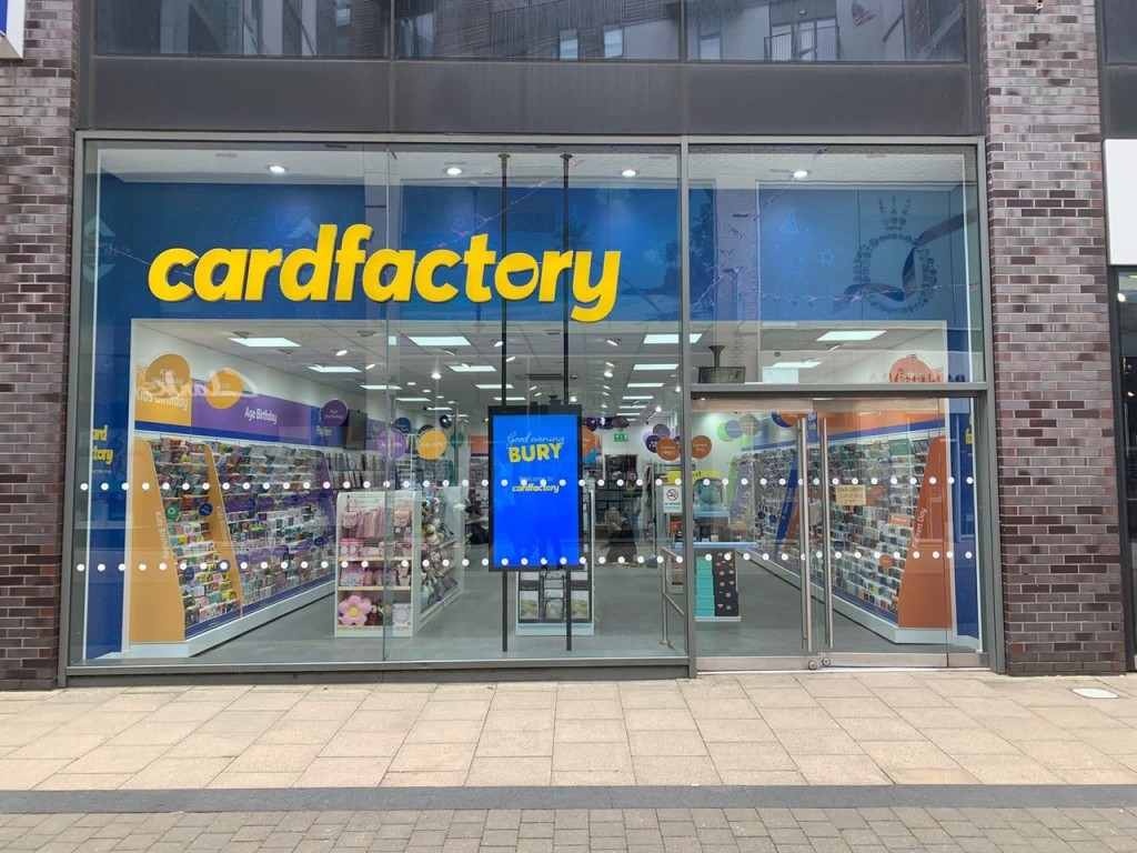 Above: Card Factory’s new look model store in Bury