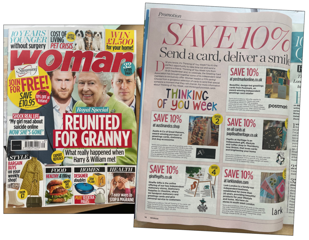 Above: Consumers can join in TOYW with Woman mag’s discount offer