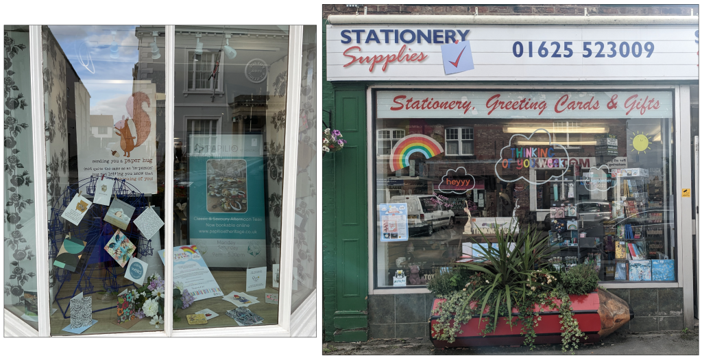 Above: Reminding customers it’s TOYW at Papilio At Heritage and Stationery Supplies