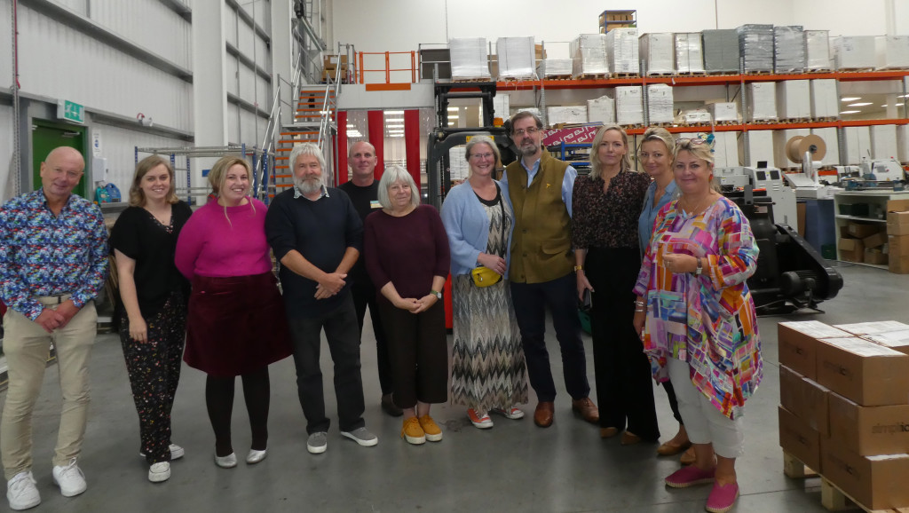 Above: Publisher attendees with PG’s Warren Lomax and Jakki Brown in The Imaging Centre factory
