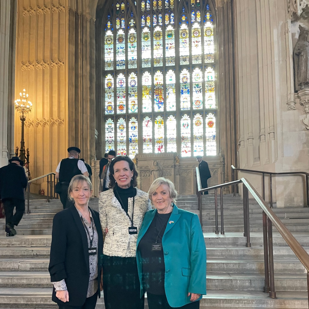 Above: GCA ceo Amanda Fergusson (centre) with (left) Tina Knight, chairman of Woman In Business, and Karen Finegold, head of the Engineering Industries’ Association, in Westminster Hall just after the Genesis Senate