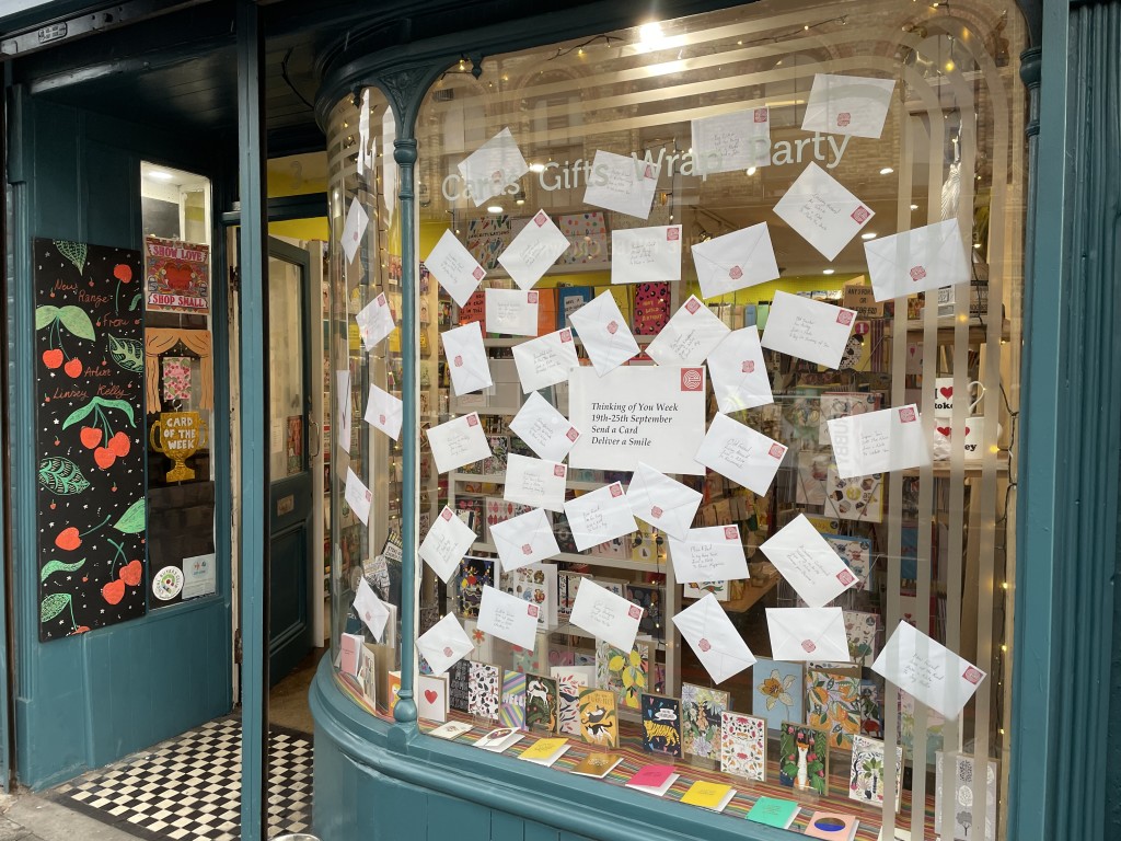 Above: Stoke Newington indie Earlybird went to town with its Thinking Of You Week window