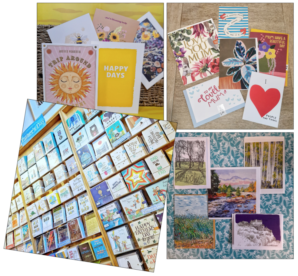 Above: Many publishers who work with Paper Tiger provide sustainable greeting cards