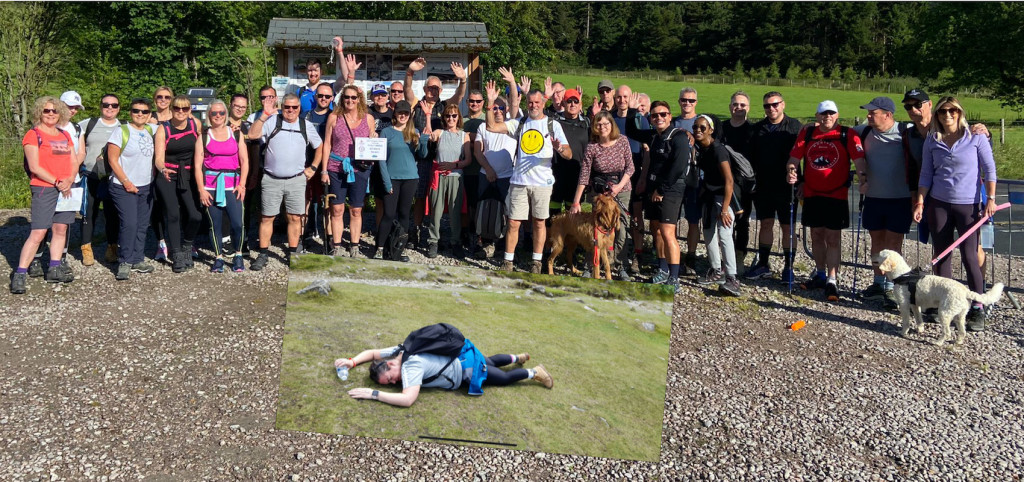 Above: All 37 walkers completed the Ultimate Ullswater challenge, though some needed a lie down!