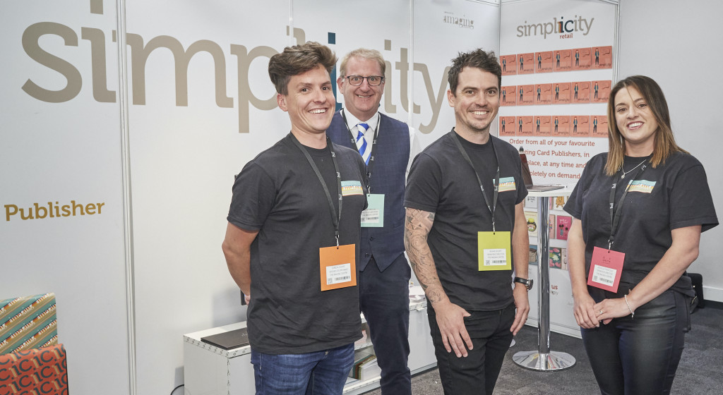 Above: (right-left) The Imaging Centre’s Jessica Penfold, Adam Short, Alan Miller and Simon Davis on the company’s stand in the Springboard area at this year’s show