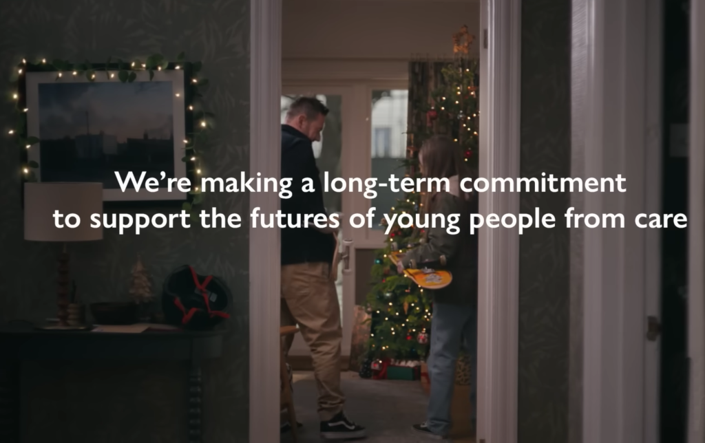 Above: The John Lewis festive ad is heart-warming but has no Christmas cards