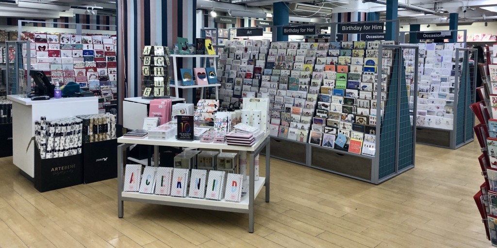 Above: The card department in the recently-refurbished Morleys