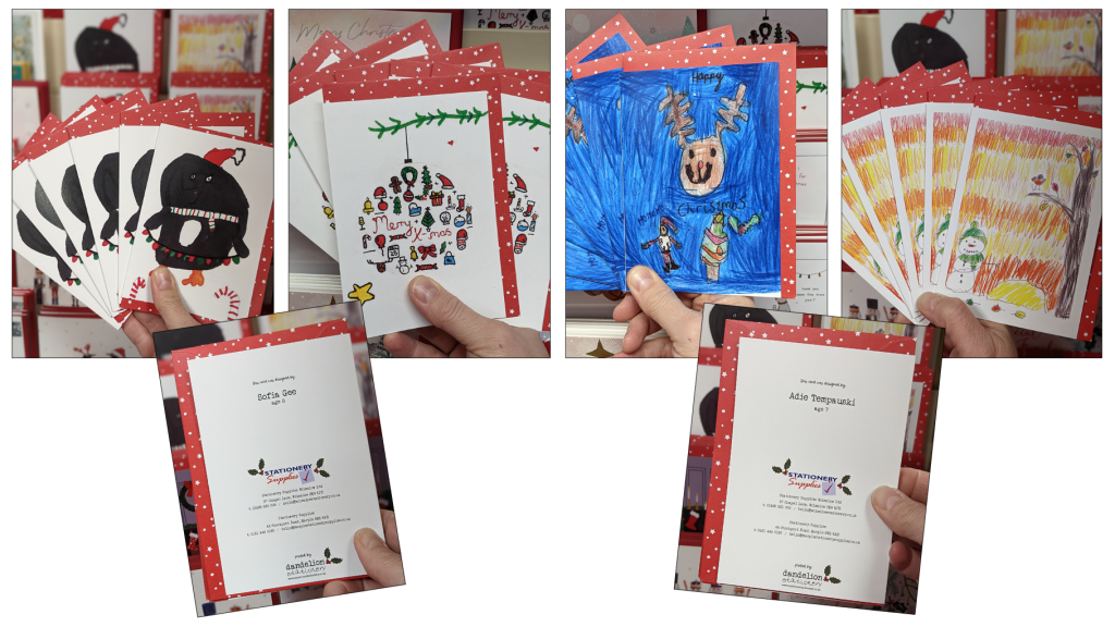 Above: The winners’ designs have been professionally printed by Dandelion Stationery
