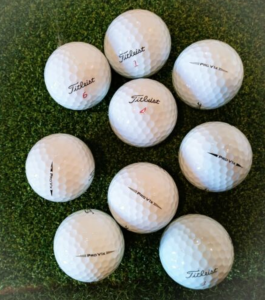 Above: A cost of a quality golf ball is higher than a greeting card and invariably for Jarle, lasts a shorter time!