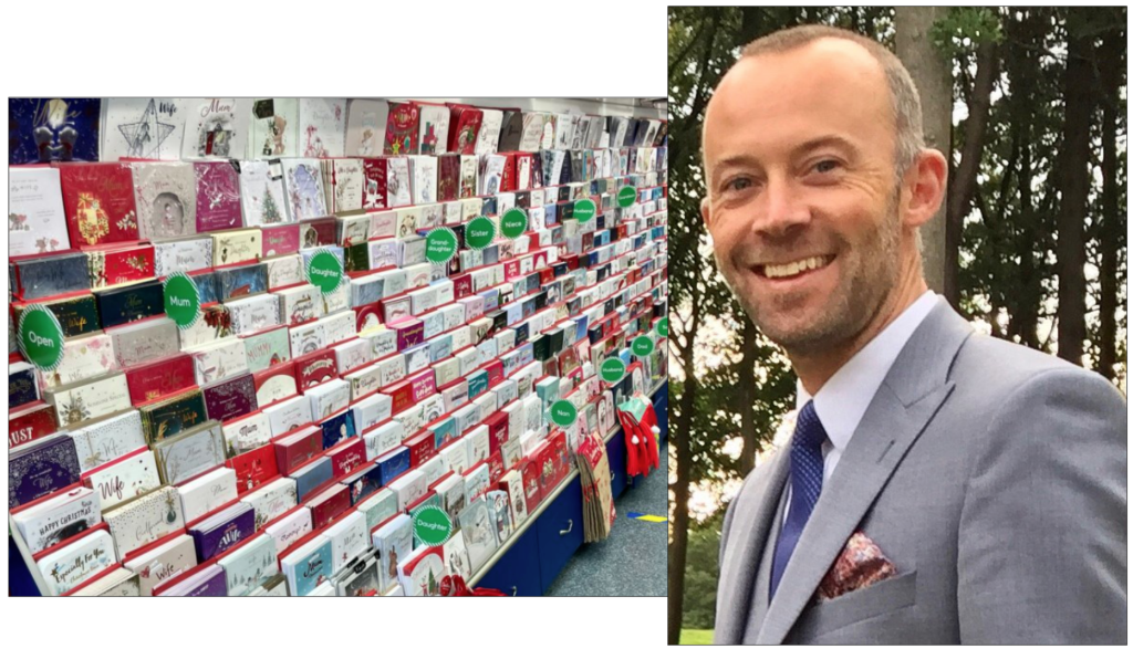 Above: Adam Dury and one of the retailer's Christmas displays that saw good sales