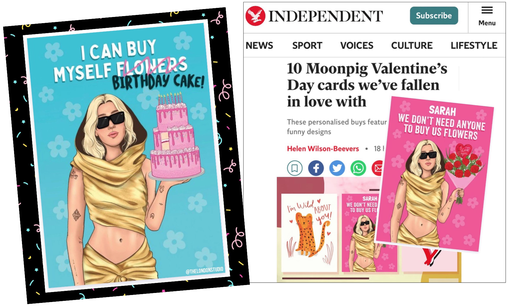 Above: Miley’s empowered break-up song features on Galentine’s Day cards