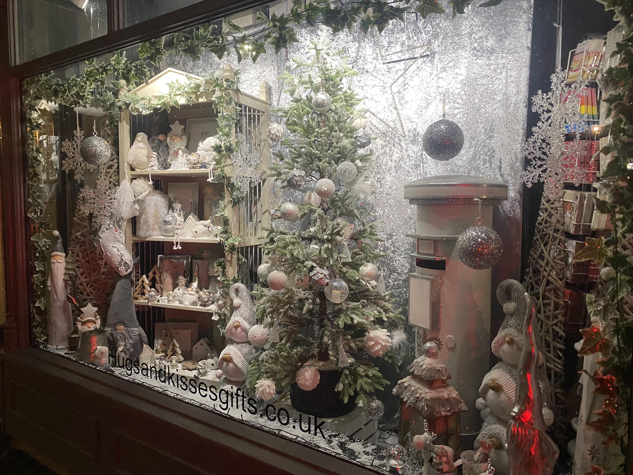 Above: The Christmas window in Hugs & Kisses in Tettenhall