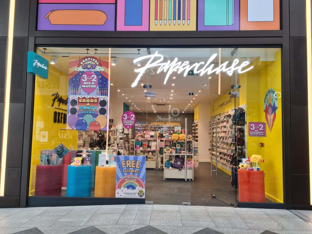 Above: Paperchase currently has around 125 stores and concessions