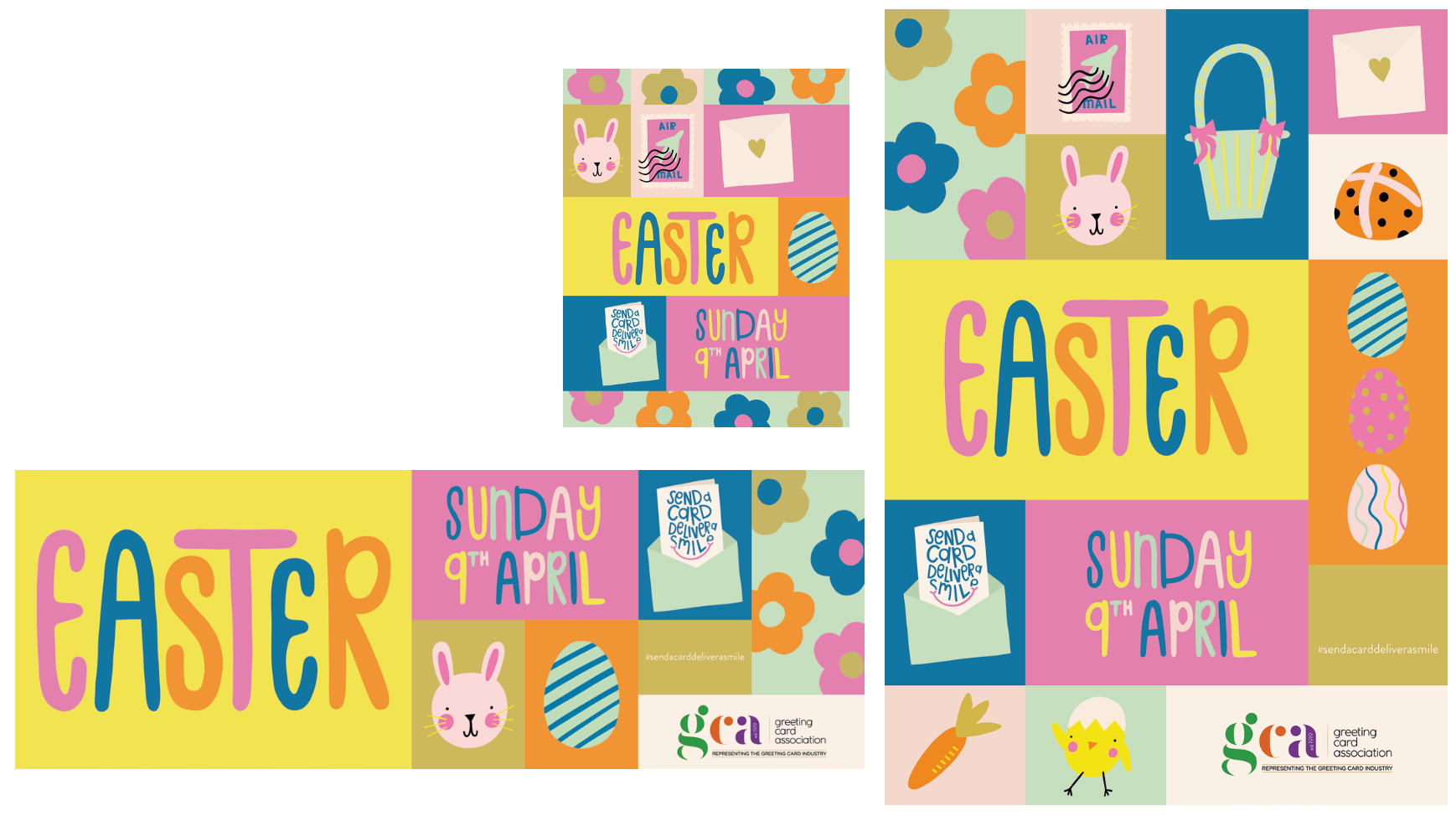 Above: The Easter artwork shows the variety of sizes