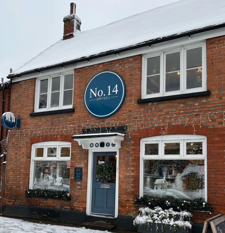 Above and top: There’s snow business like the retail business at Christmas, as No.14 Ampthill shows