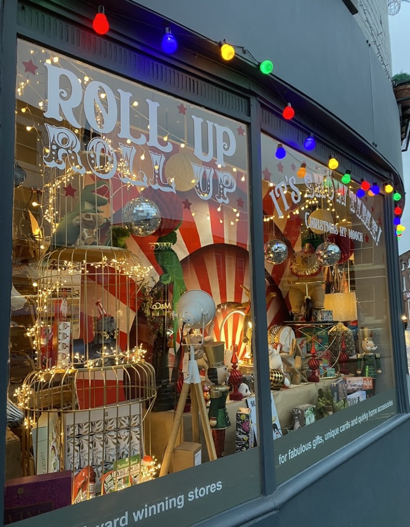 Above and top: Mooch made a big effort with its Christmas windows