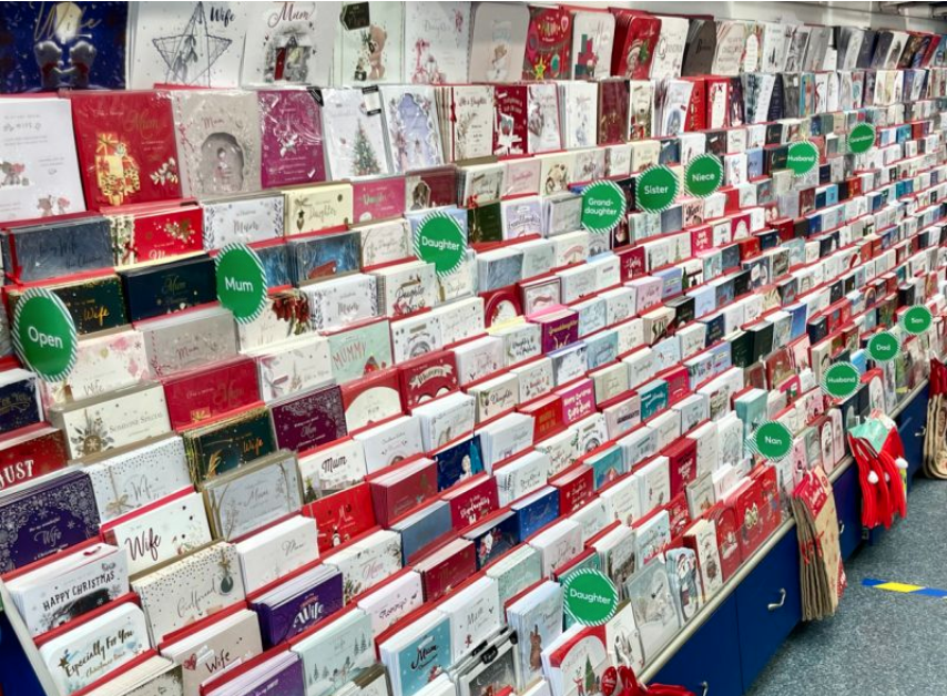 Above: Card Factory was pleased with the Christmas trade