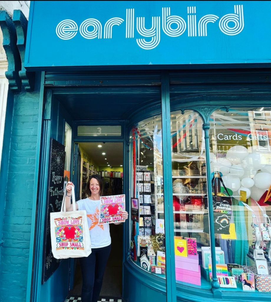 Above: Heidi Early outside their shop in Stoke Newington