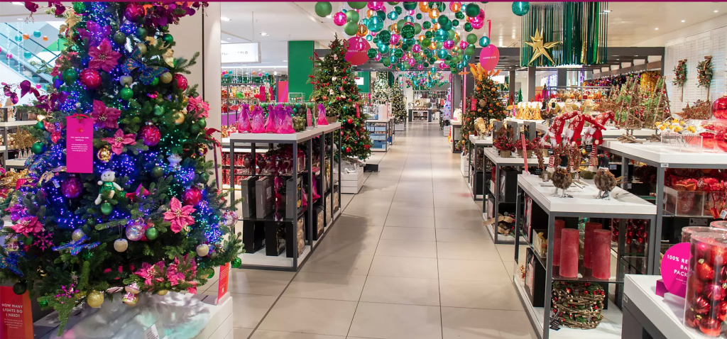 Above: There was plenty of Christmas colour at John Lewis