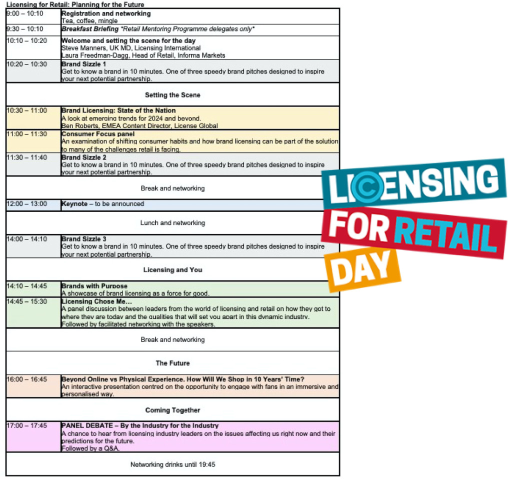 Above: The Licensing For Retail Day is the first 2023 event