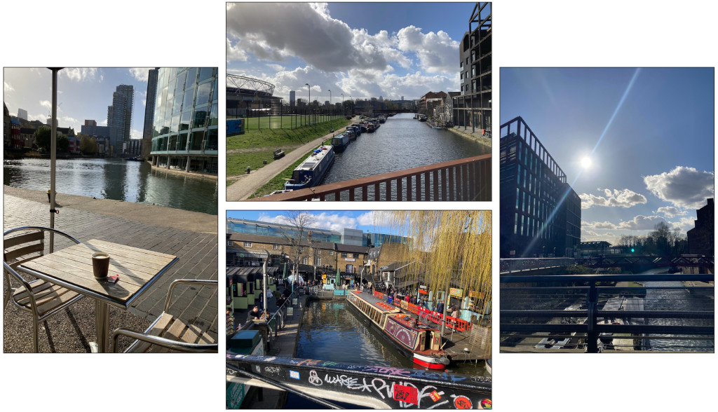 Above: Watery wonders of the route include Camden Canal, Granary Square, Hackney and Islington Lock