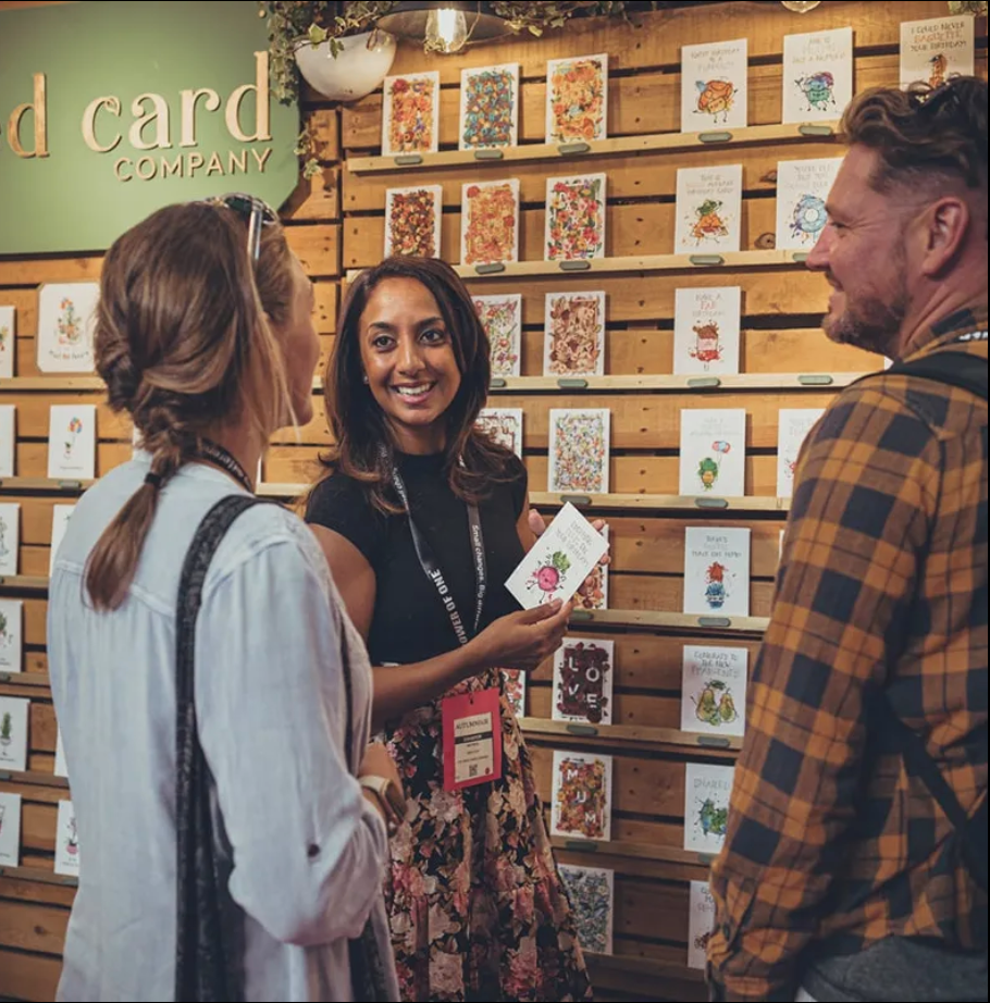 Above: Kay Patel of The Seed Card Company features in some of the marketing for Connect