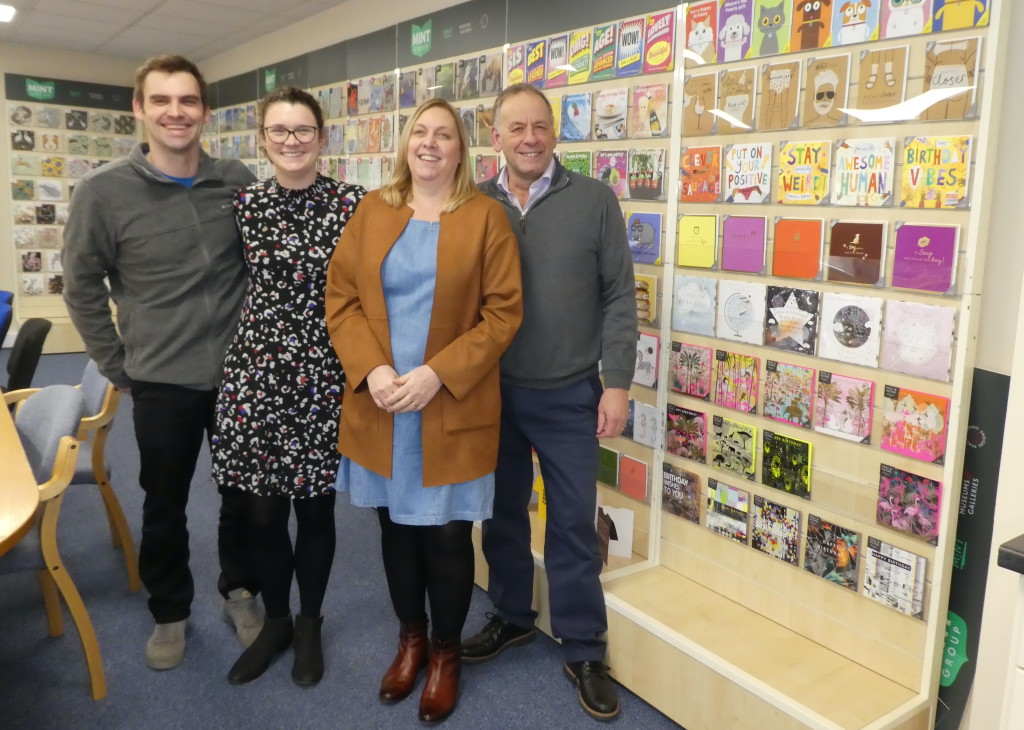 Above: Alan and Debbie Williams with general manager son Tom and his fiancée Sophie Bylina, administration and relationship manager, in Mint Group’s Corby HQ