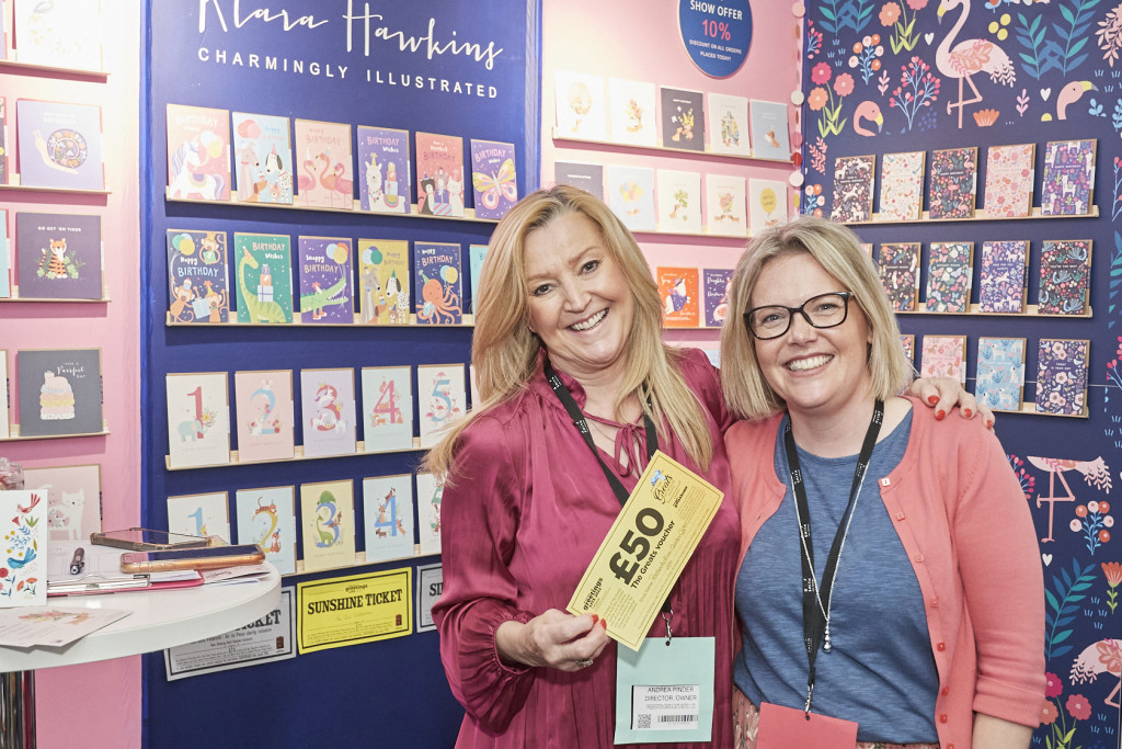 Above: Andrea Pinder, of Presentations in Barrowford, was one of Klara’s first customers – she received four special tickets from retailers at the show which added to her confidence!