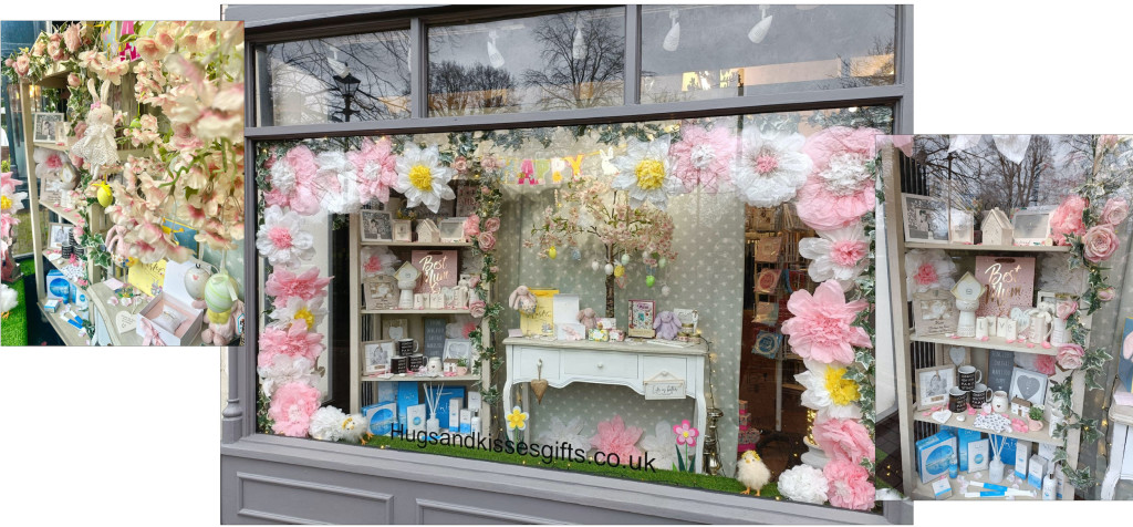 Above & top: Spring flowers cover both Mother’s Day and Easter at Hugs & Kisses in Tettenhall