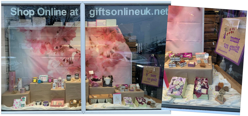 Above: Charisma in Sheffield found a beautiful backdrop for its Mother’s Day gift range