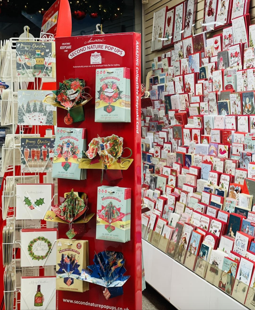 Above: A portion of the Sincerely Yours Christmas card display
